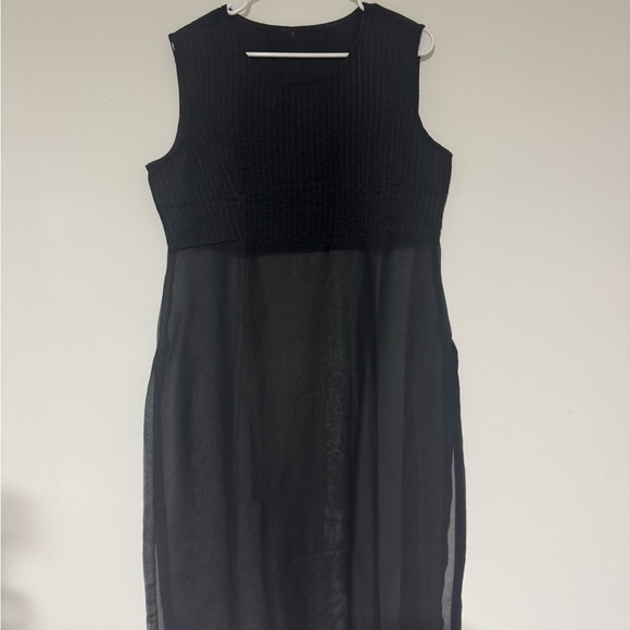 Black Sheer Dress and Tie-Dye Pants Set - Picture 3 of 7